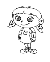 A coloring page of little einstein